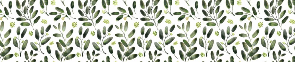 Delicate Green Leaves Pattern by Rosana Laiz Blursbyai — canvas wall art