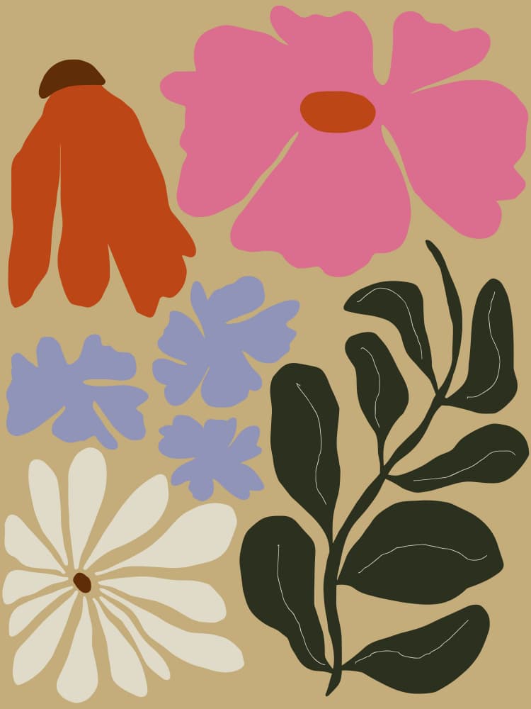 Colorful Botanical Shapes by Miho Art Studio — canvas wall art