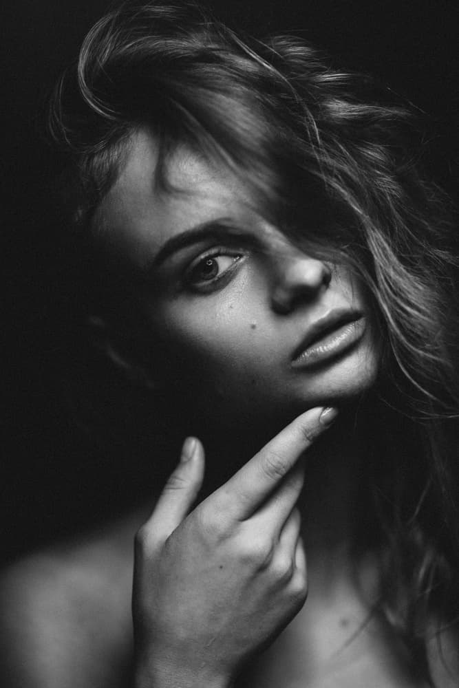Thoughtful Woman Portrait by Artem Vasilenko — canvas wall art