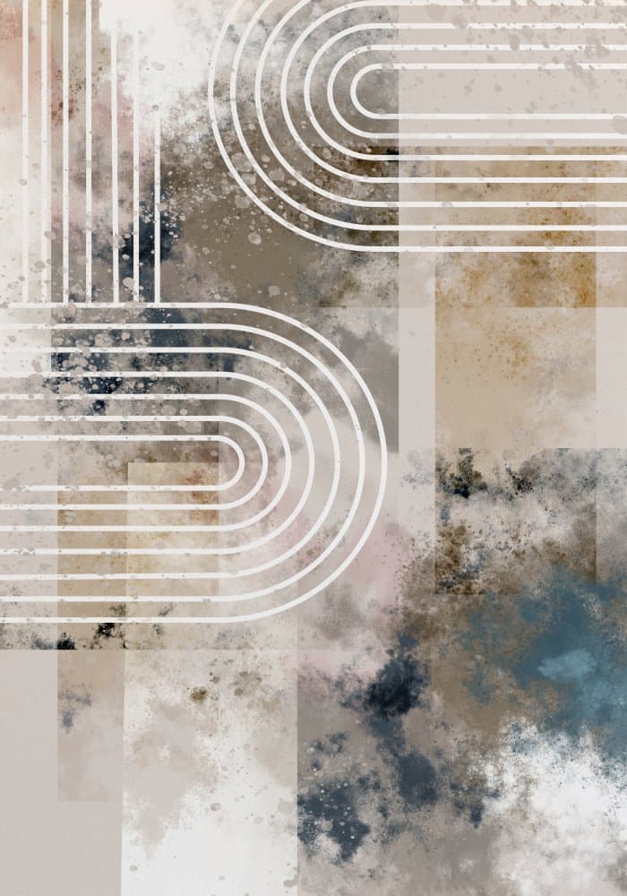 Earthy Blue Abstract Arches by Pictufy Studio II — canvas wall art