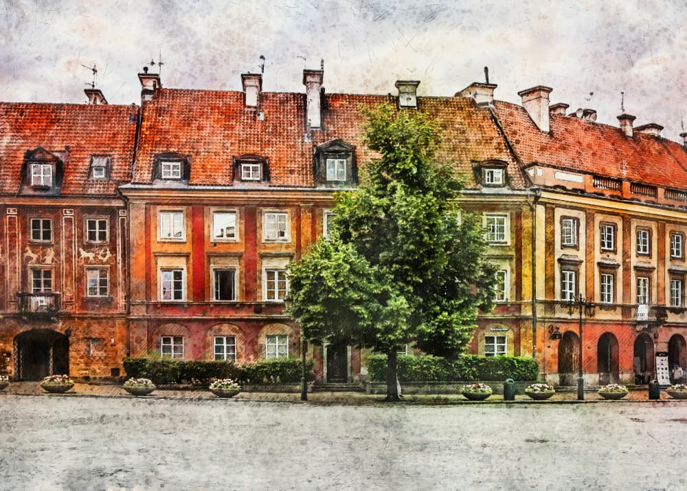 Colorful European Architecture by Justyna Jaszke — canvas wall art