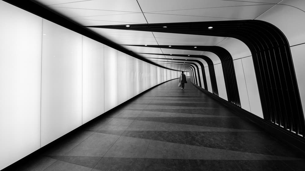 Modern Tunnel Solitary Walk by João Castro — canvas wall art