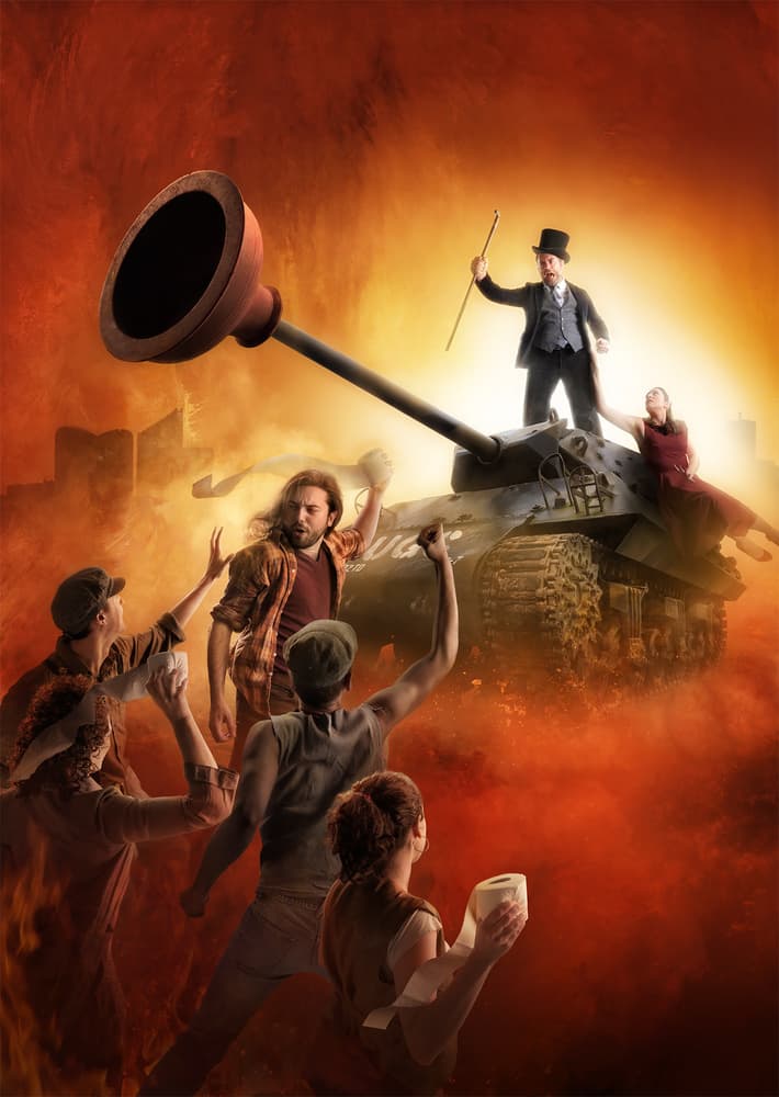 Top Hat Tank Protest by Christophe Kiciak — canvas wall art