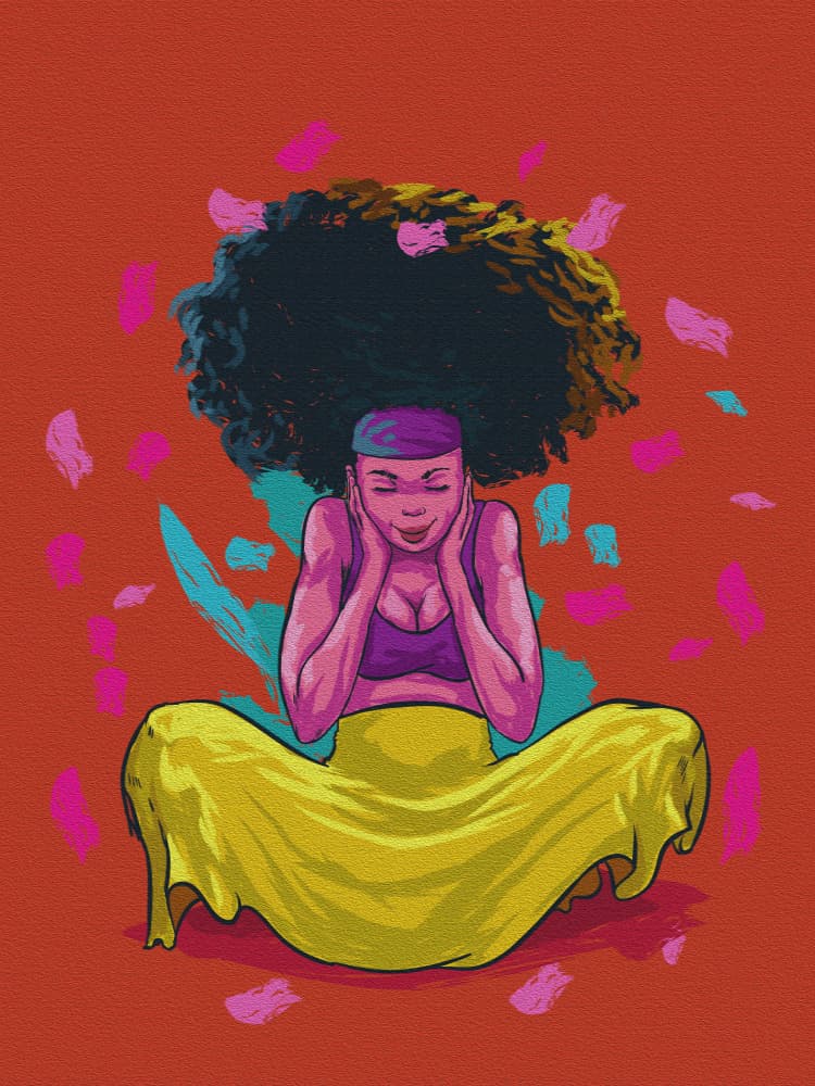 Vibrant Afro Serenity by Joshua msonthe — canvas wall art