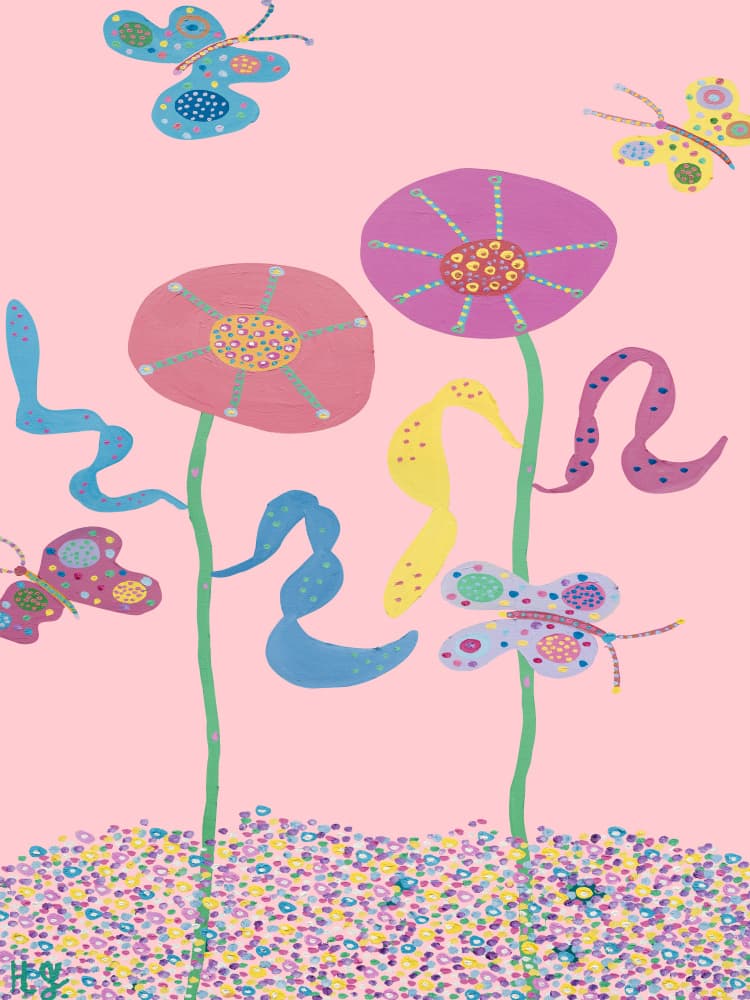 Whimsical Butterfly Garden by Helen Joynson — canvas wall art