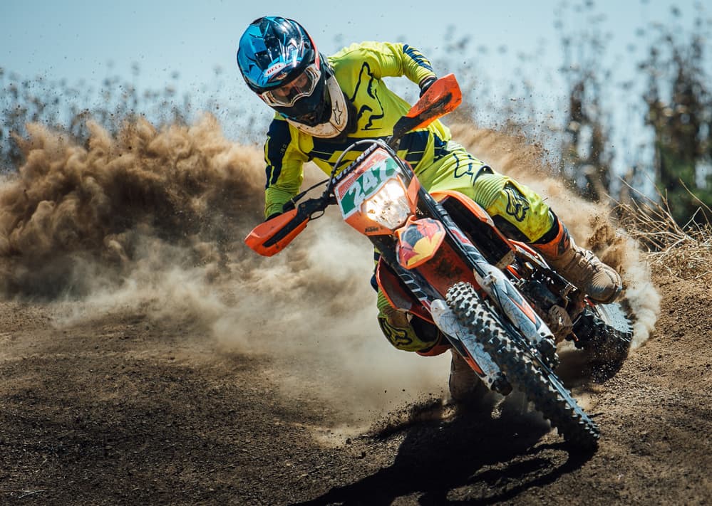 Motocross Dust Turn by Nir Amos — canvas wall art