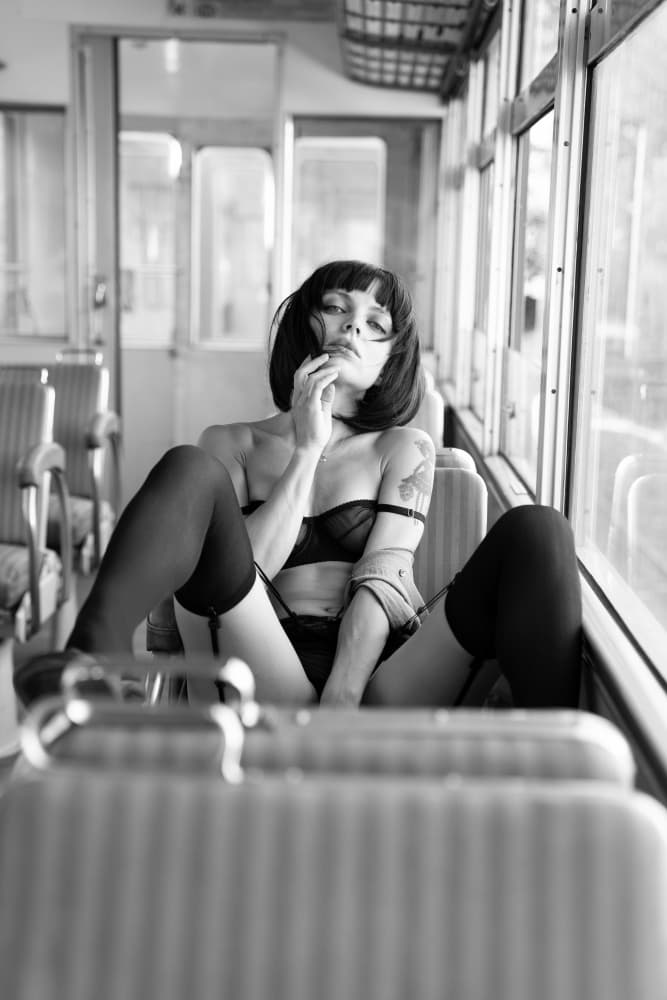 Vintage Train Boudoir by Ruth Franke — canvas wall art