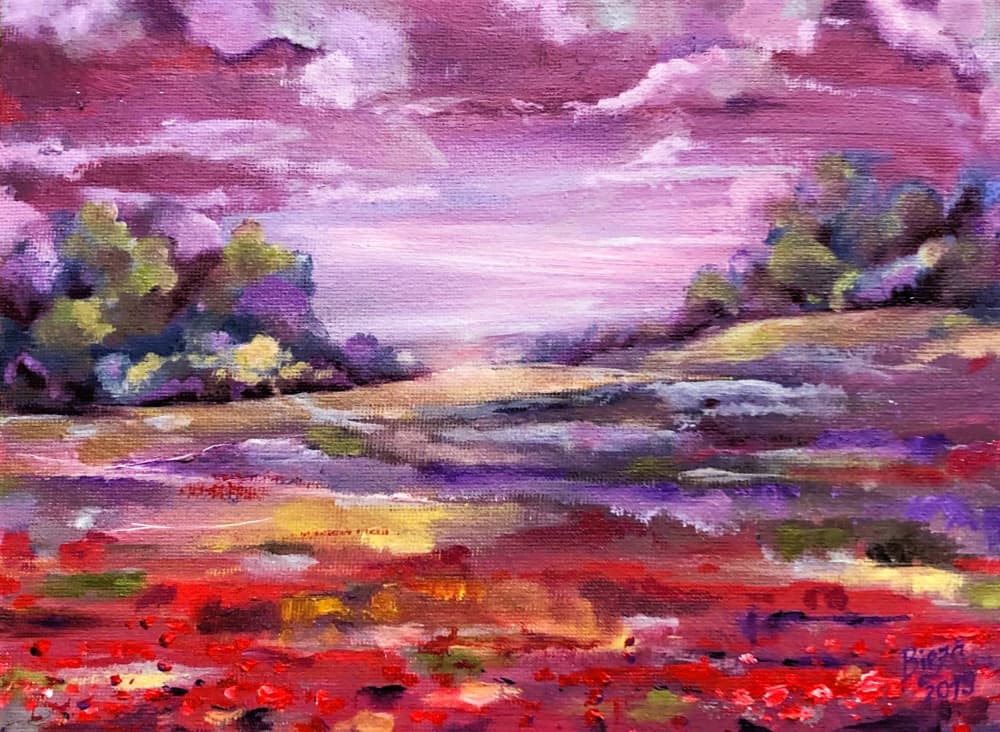 Vibrant Poppy Field by Anda Bieza — canvas wall art