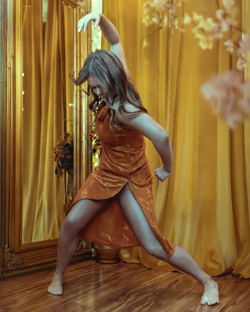 Dynamic Golden Dance by Tyler McAuley — canvas wall art