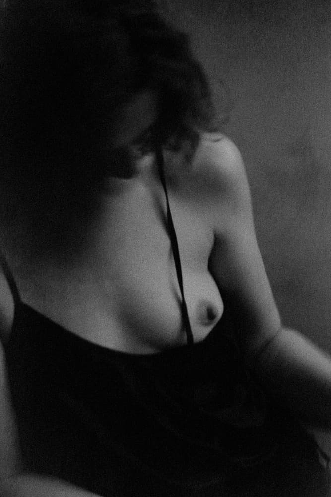 Sensual Black Camisole by Bogdan Bouşcă — canvas wall art