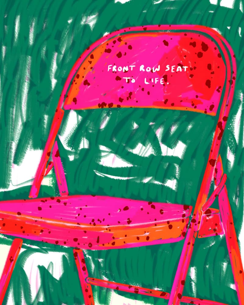 Pink Chair Life Quote by Uma Gokhale — canvas wall art