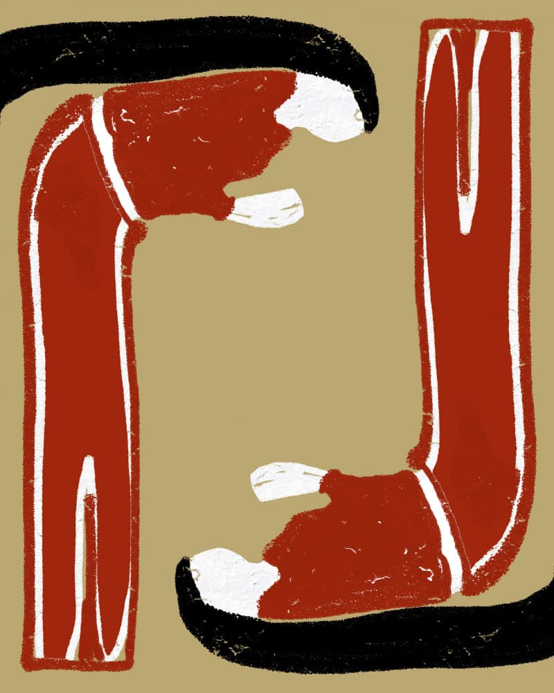 Reflective Red Forms by Josie George — canvas wall art