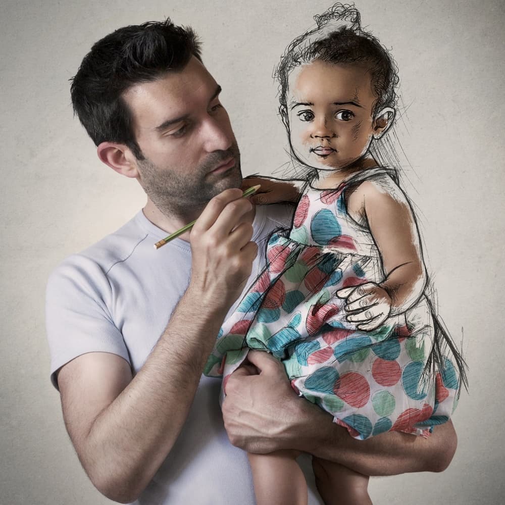Creative Father Child by Sebastien DEL GROSSO — canvas wall art