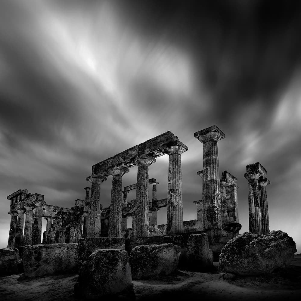 Ancient Columns Dramatic Sky by George Digalakis — canvas wall art