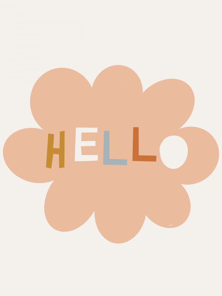 Playful Hello Cloud by Menina Lisboa — canvas wall art
