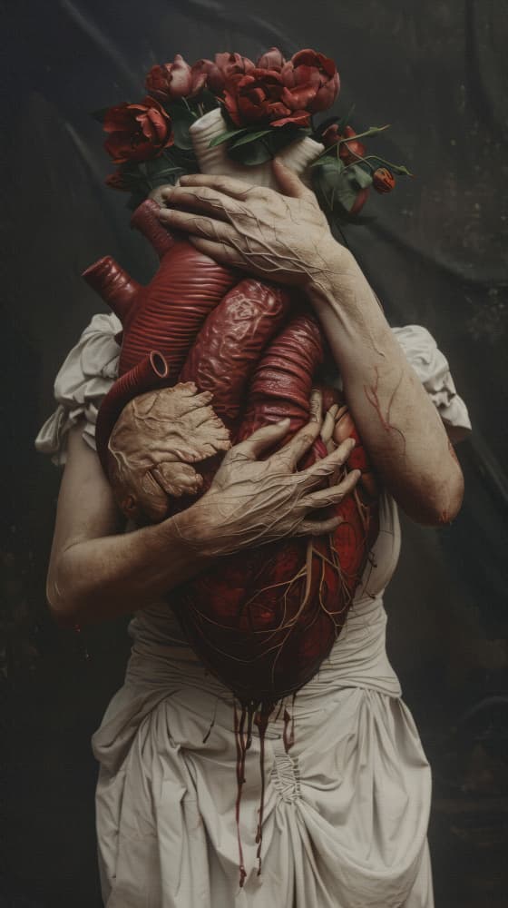 Gothic Heart Embrace by Bilge Paksoylu — canvas wall art