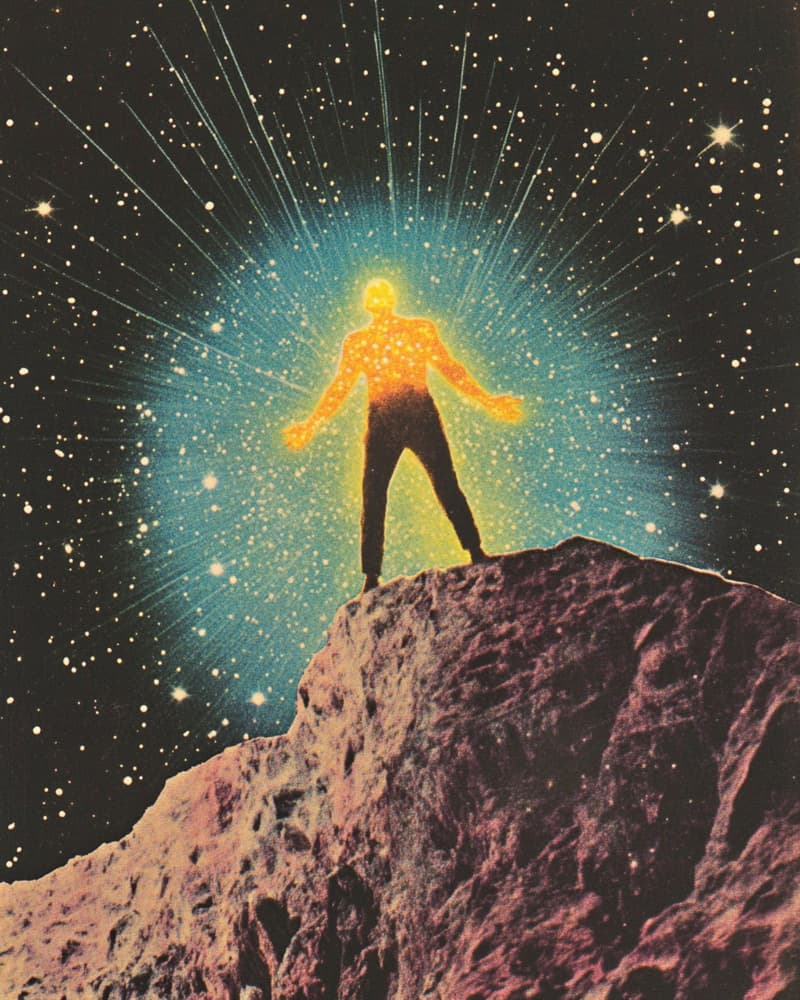 Enlightened Man Cosmic Night by Samantha Hearn — canvas wall art