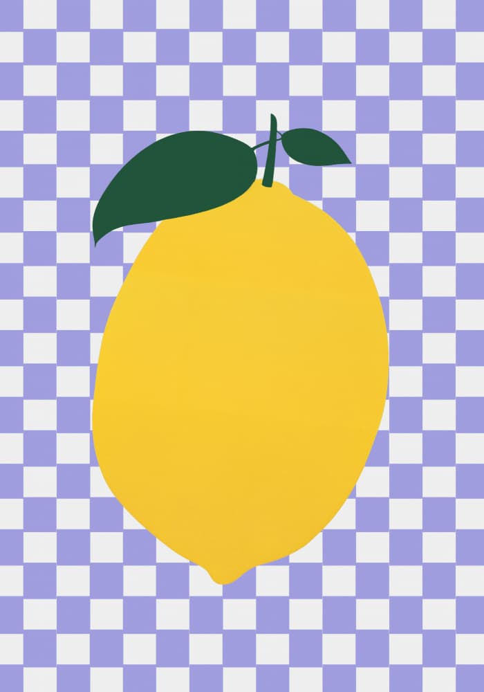 Yellow Lemon Checkers by Neetesh Kumar — canvas wall art