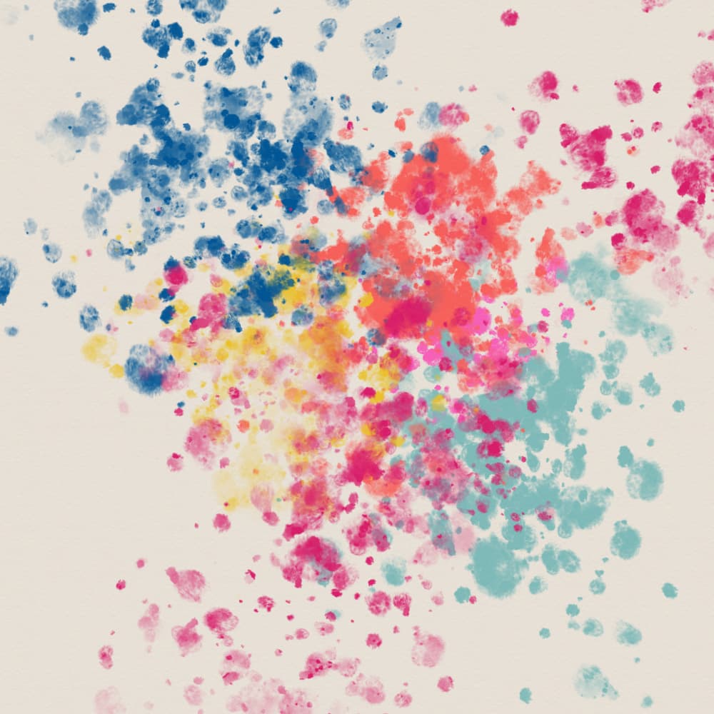 Colorful Abstract Splashes by Dina Dankers — canvas wall art