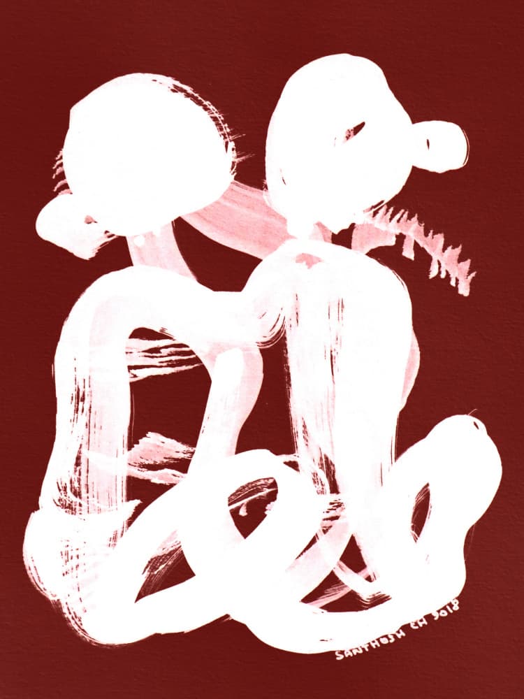 Dynamic White Strokes by Santhosh ch — canvas wall art