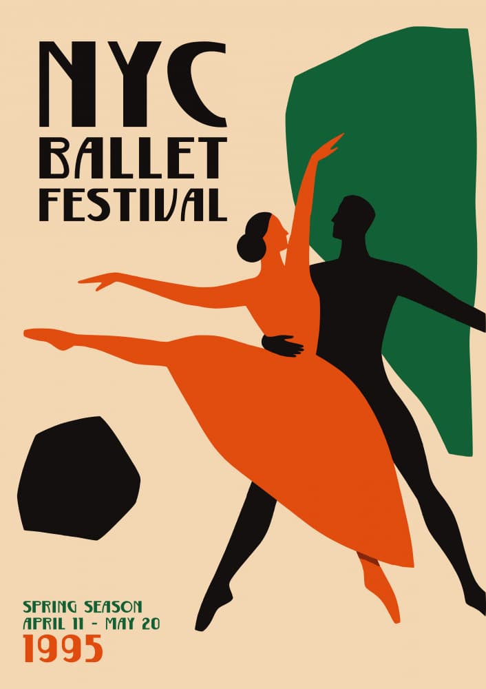 Vintage NYC Ballet Festival by Patryk Krygowski — canvas wall art