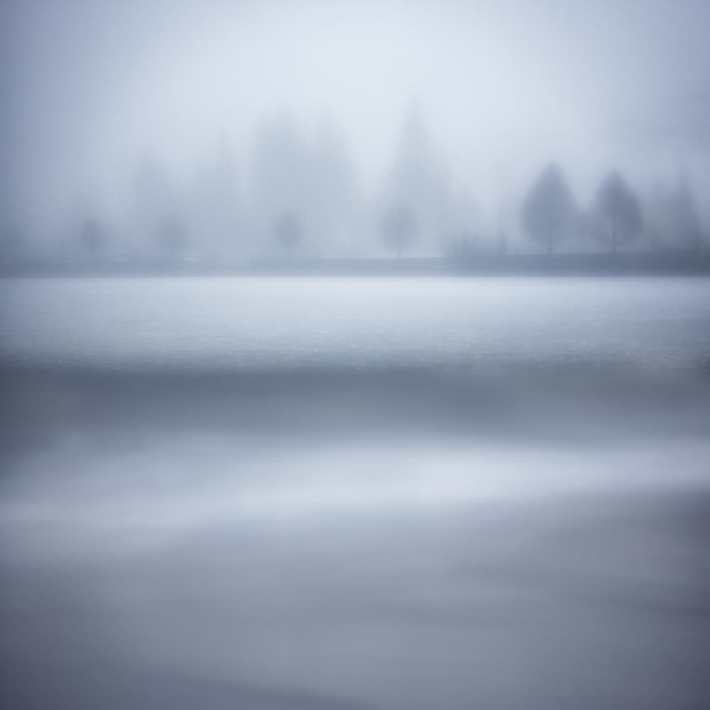 Misty Lake Landscape by VéroniqueS — canvas wall art