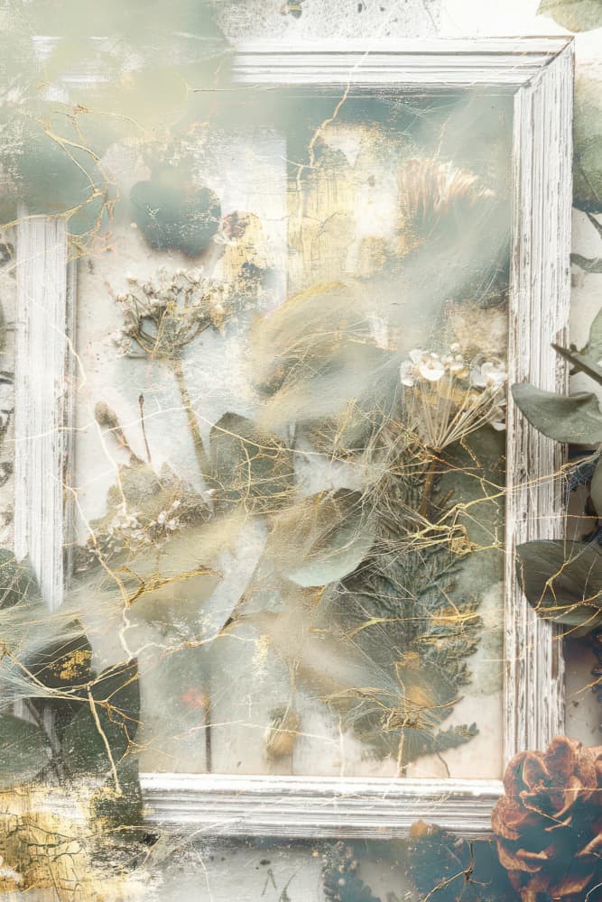 Cracked Gold Botanical Frame by Rafal Kulik — canvas wall art