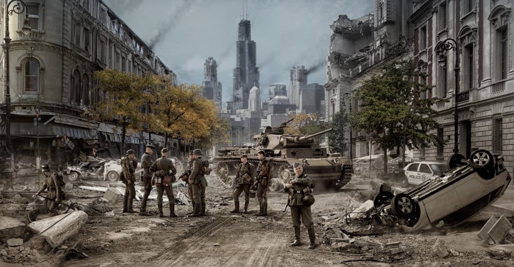 War Ravaged City Street by Dmitry Frizel — canvas wall art