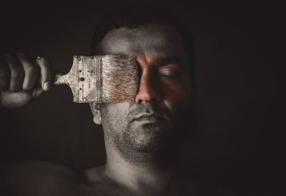 Man with Paintbrush Eye by Sumit Dhuper — canvas wall art