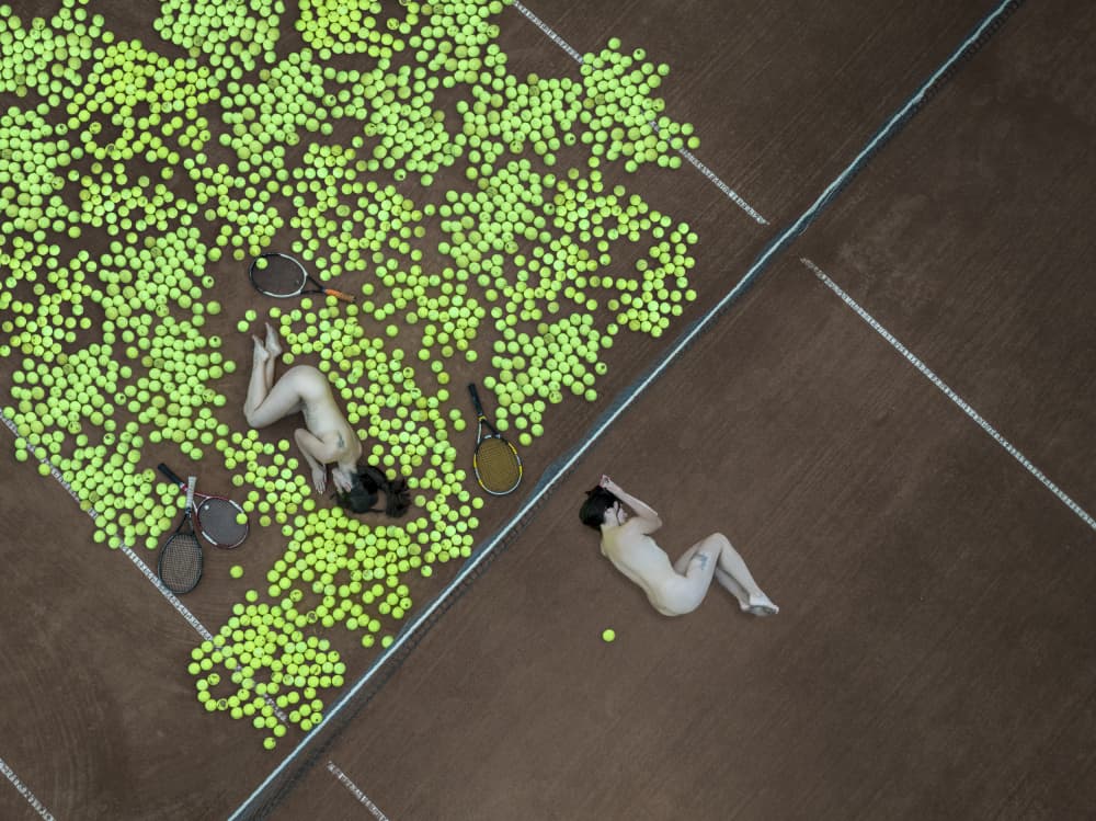 Tennis Court Figures by Ovi D. Pop — canvas wall art