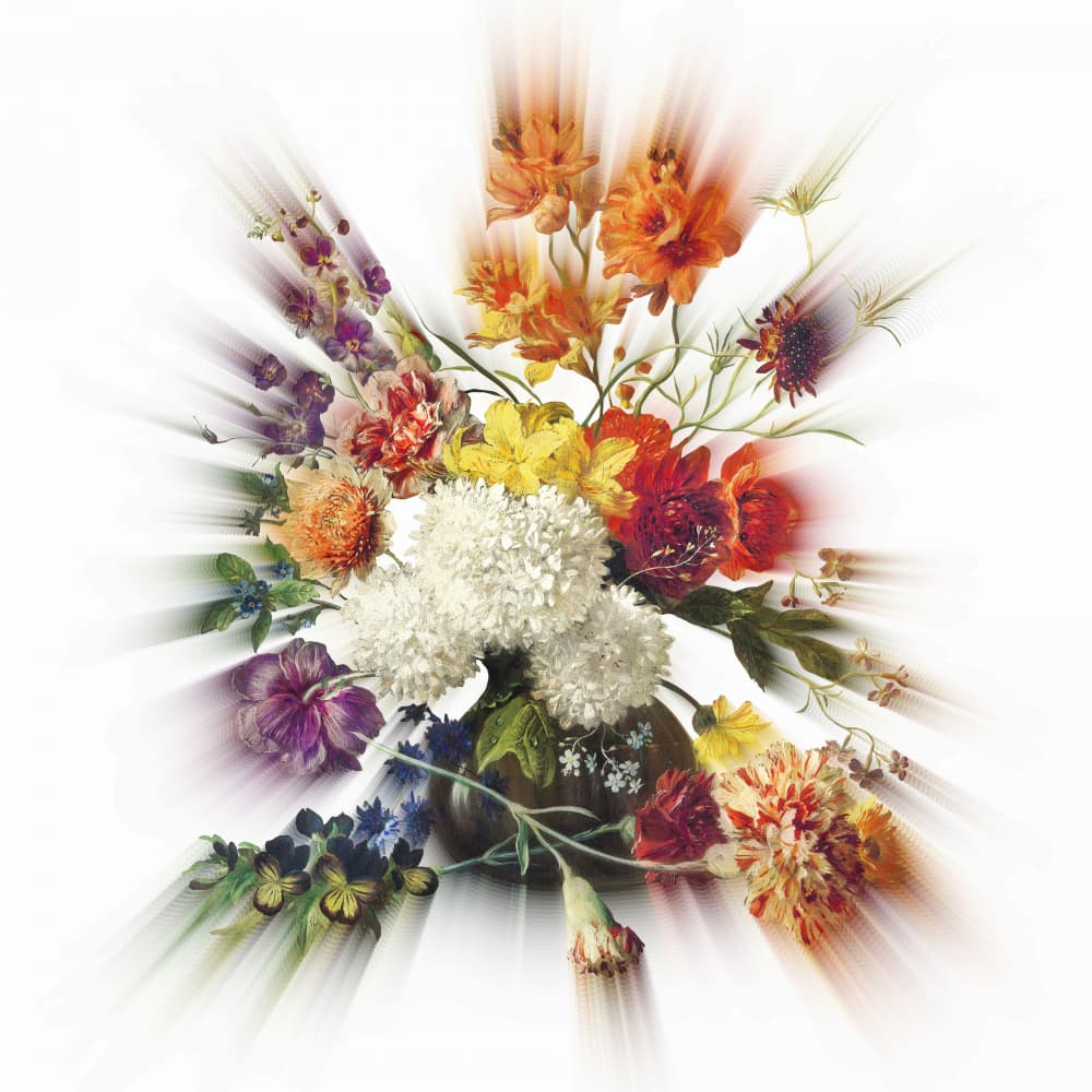 Vibrant Floral Still Life by Marja van den Hurk — canvas wall art