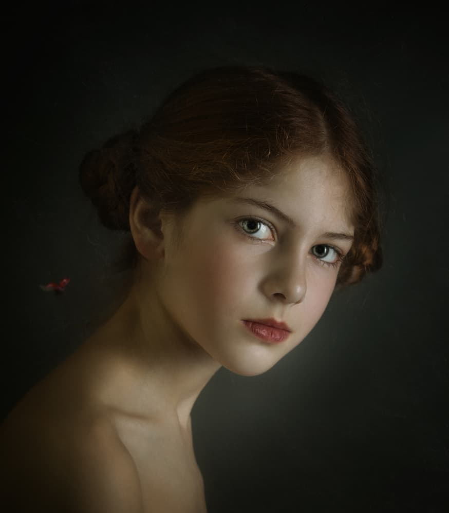 Contemplative Red-Haired Girl by Svetlana Melik-Nubarova — canvas wall art