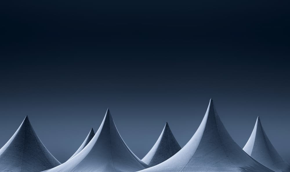 Blue Peaks Architecture by Roland M Schwerdtfeger — canvas wall art