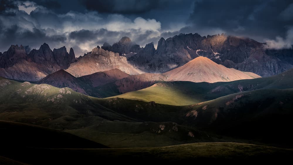 Serene Mountain Light by qiye — canvas wall art