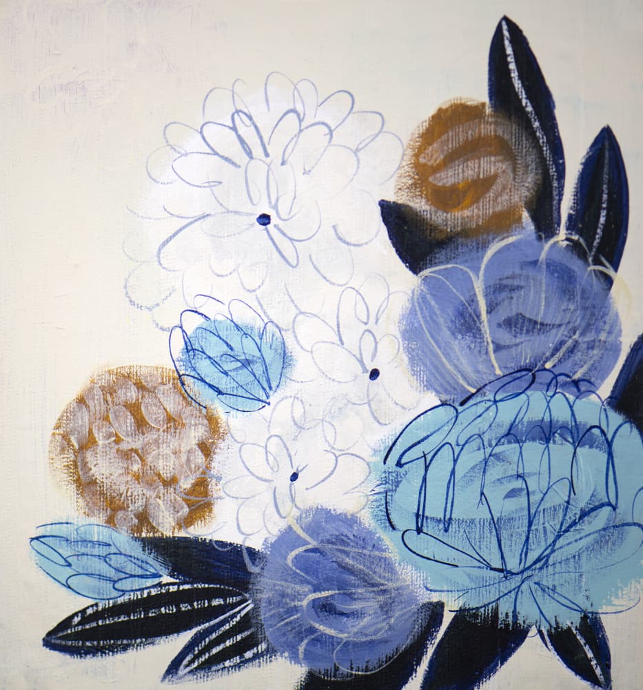 Abstract Blue Bouquet by Shelley Hampe — canvas wall art