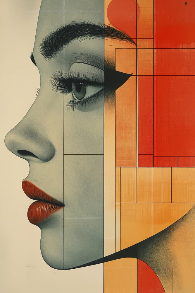Geometric Beauty Profile by Mauro — canvas wall art