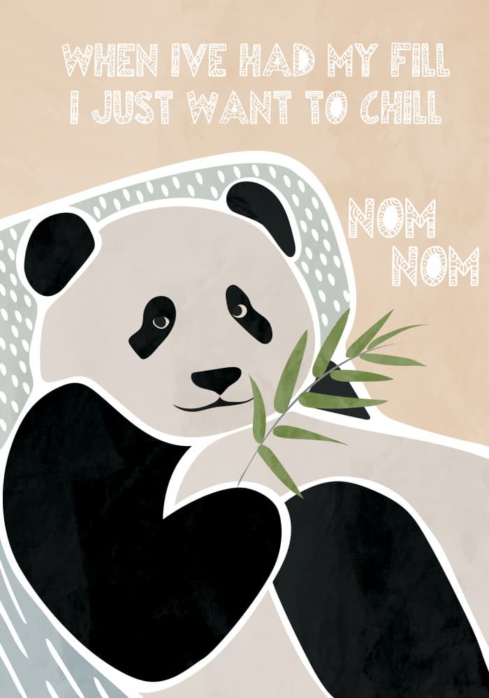 Lazy Panda Eating Bamboo by Sarah Manovski — canvas wall art