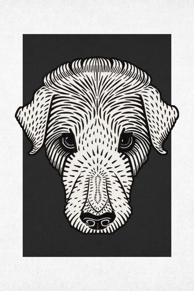 Graphic Dog Portrait by Marja van den Hurk — canvas wall art