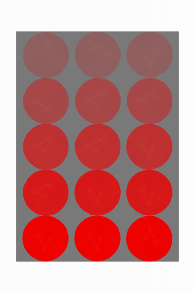Red Circles Gradient by Rosana Laiz Blursbyai — canvas wall art