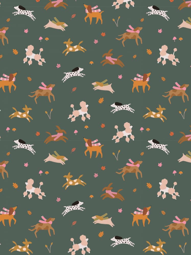 Playful Autumn Dogs by Aislinn Simmonds — canvas wall art