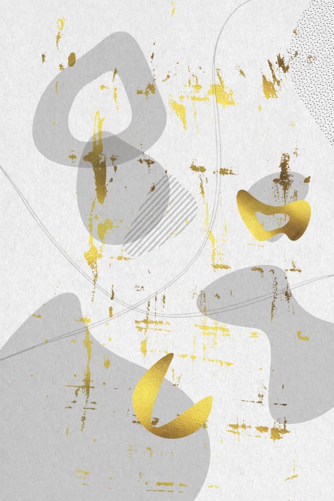 Modern Gold Abstract Shapes by Melanie Viola — canvas wall art