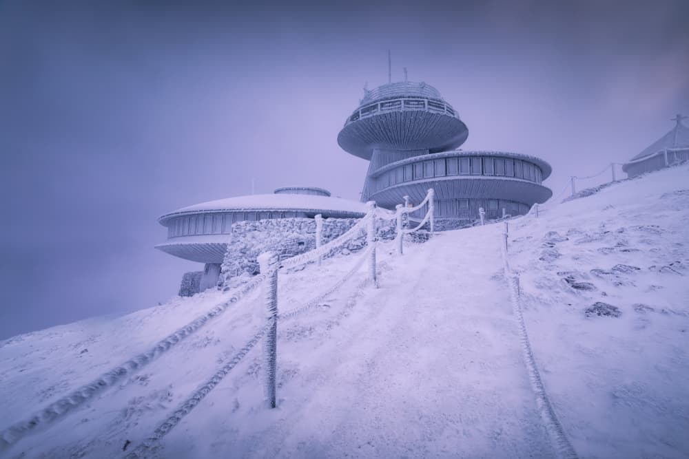 Snowy Peak Observatory by Karol Nienartowicz — canvas wall art