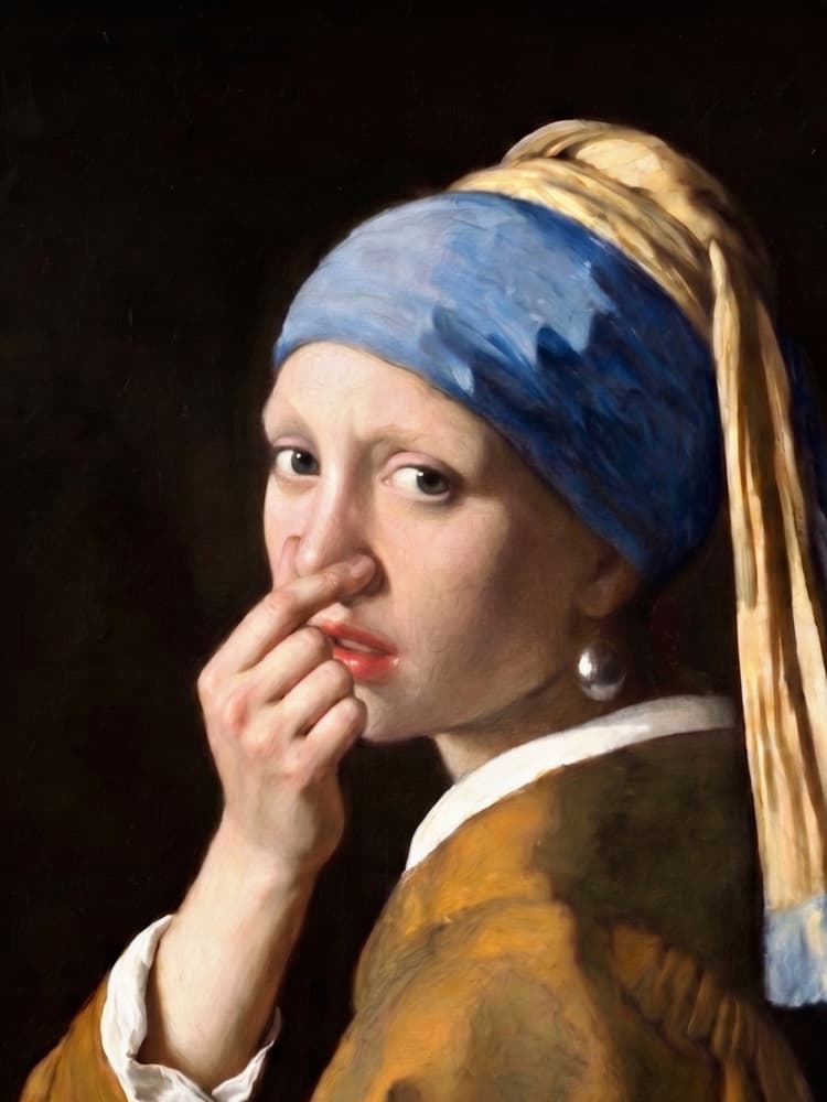 Picking Nose Girl by Marja van den Hurk — canvas wall art