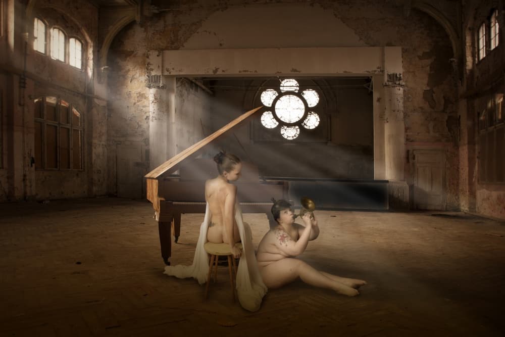 Nude Figures Grand Hall by Christine von Diepenbroek — canvas wall art