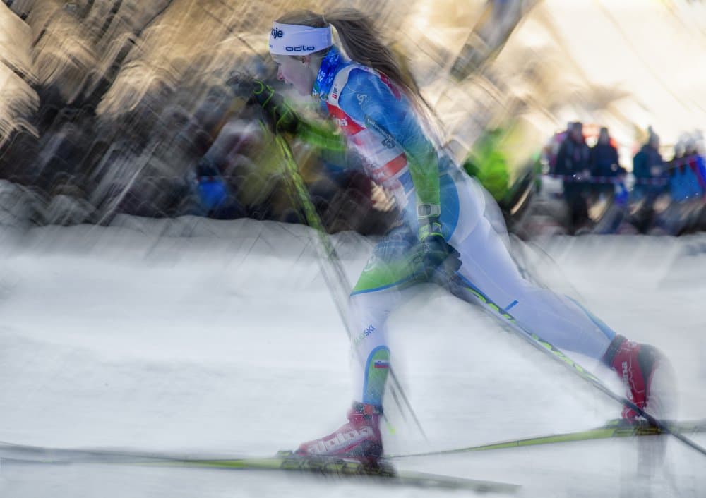 Dynamic Skiing Motion by Milan Malovrh — canvas wall art