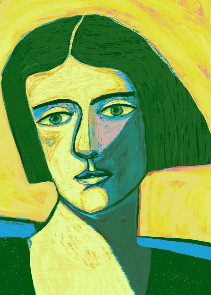 Abstract Green Woman by Sharyn Bursic — canvas wall art