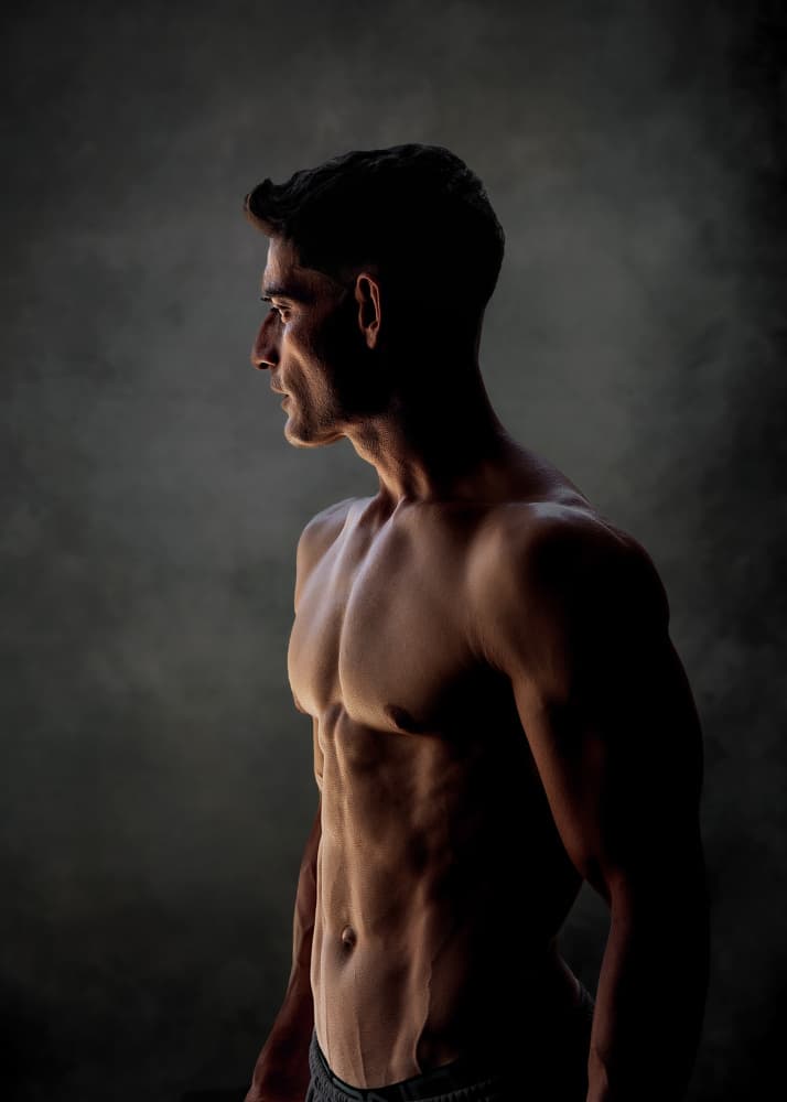 Muscular Man Profile by Irene Wu — canvas wall art
