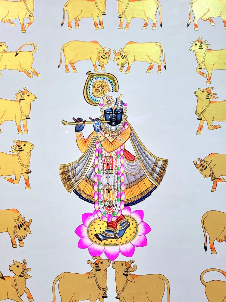 Krishna Among Golden Cows by IMAGINEERS STUDIO — canvas wall art