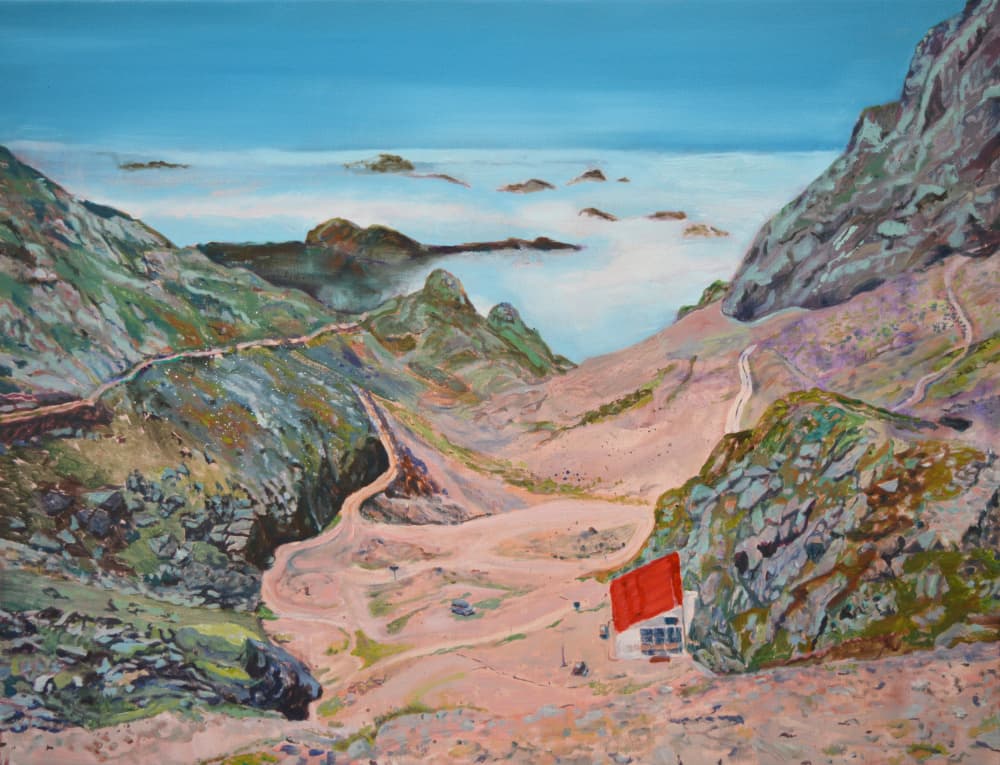 Mountain Valley Cabin Above Clouds by Karin Bos — canvas wall art