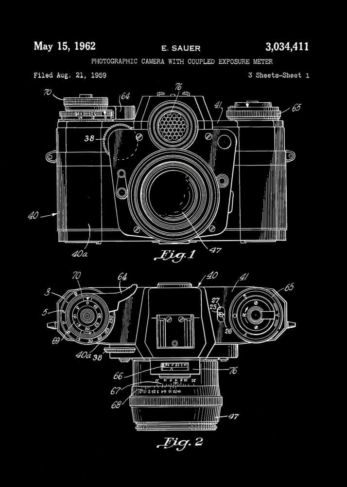 Vintage Camera Patent by Andreas Magnusson — canvas wall art